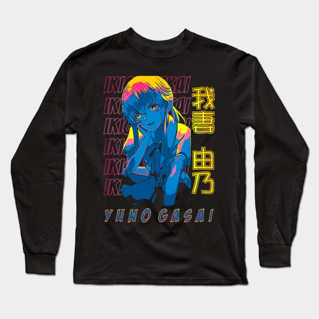 Yuno Gasai Pop Art | IKIGAISEKAI V4 Long Sleeve T-Shirt by IKIGAISEKAI